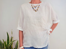 Cargar imagen en el visor de la galería, CAMISA LINO LAZO - BLANCO
