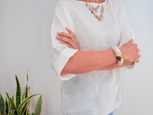 Cargar imagen en el visor de la galería, CAMISA LINO LAZO - BLANCO
