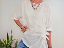 Cargar imagen en el visor de la galería, CAMISA LINO LAZO - BLANCO
