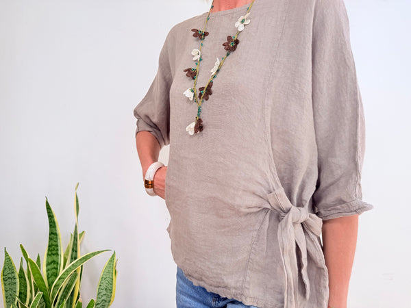CAMISA LINO LAZO - TOPO