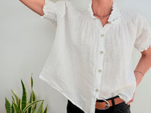 Charger l'image dans la galerie, CAMISA LINO FRUNCES - BLANCO
