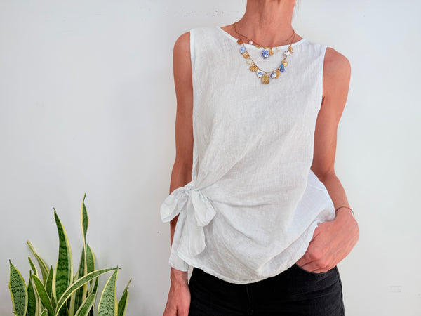 SHORT SLEEVE LINEN SHIRT - PISTACHIO