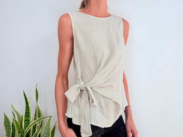 SHORT SLEEVE LINEN SHIRT - PISTACHIO