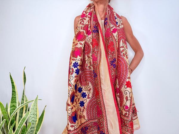 EMBROIDERY SILK SCARF 28