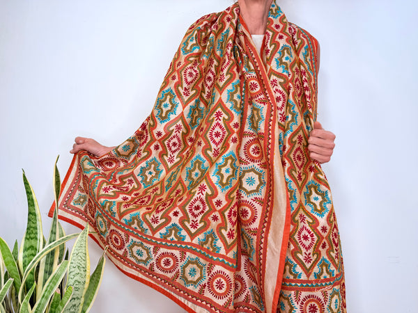 EMBROIDERY SILK SCARF 27