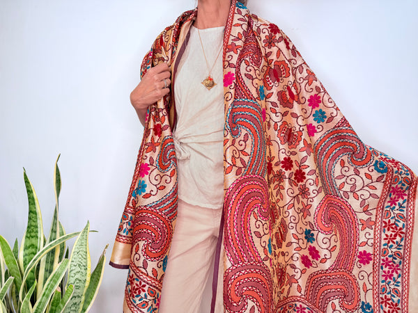 EMBROIDERY SILK SCARF 18