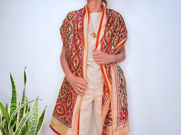 EMBROIDERY SILK SCARF 22