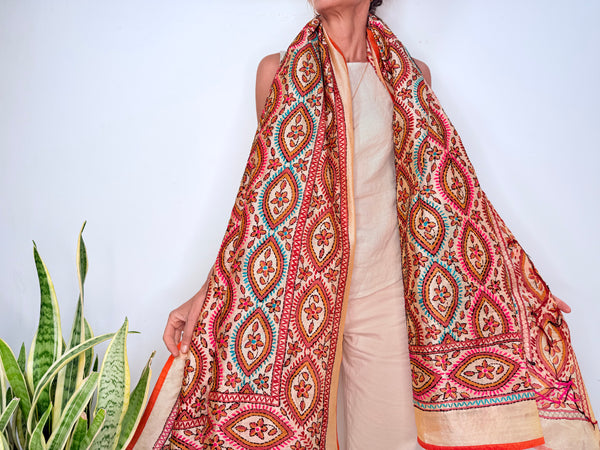 EMBROIDERY SILK SCARF 22