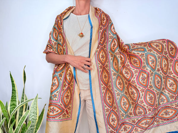 EMBROIDERY SILK SCARF 15