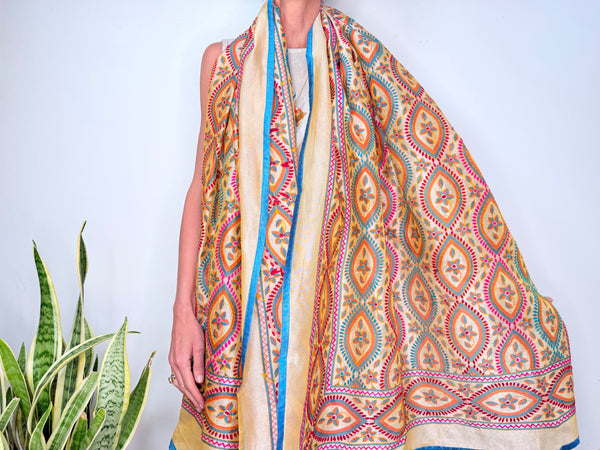 EMBROIDERY SILK SCARF 15