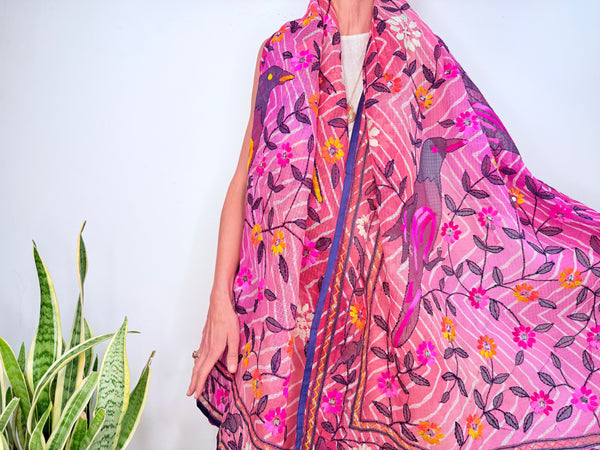 EMBROIDERY SILK SCARF 13