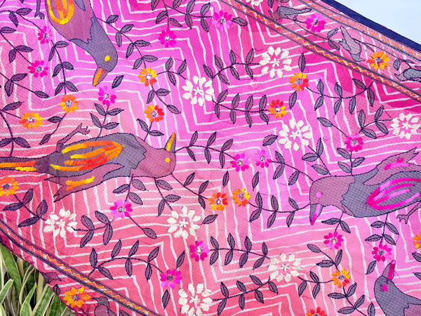EMBROIDERY SILK SCARF 13