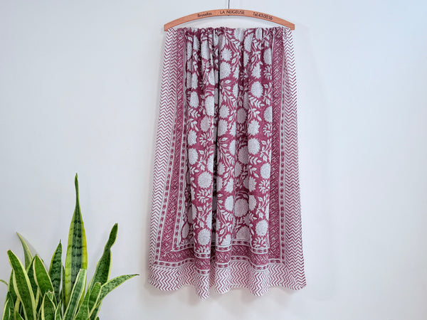 BLOCK PRINT PAREO - MAUVE