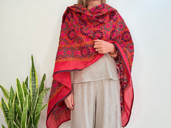 EMBROIDERY SILK SCARF 4