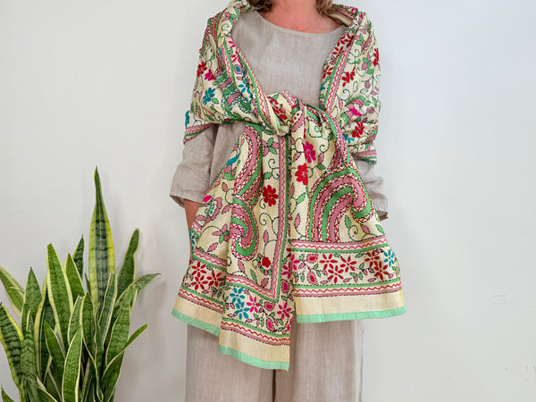EMBROIDERY SILK SCARF 14