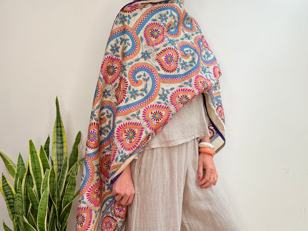 EMBROIDERY SILK SCARF 16