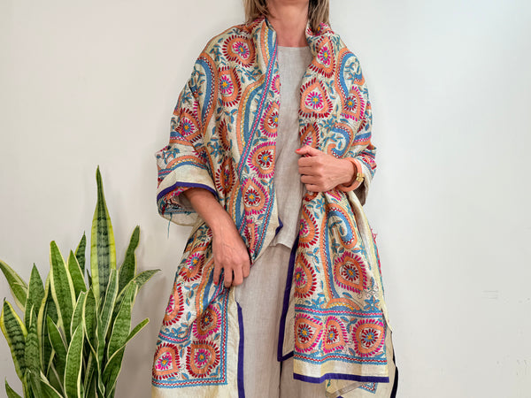 EMBROIDERY SILK SCARF 16