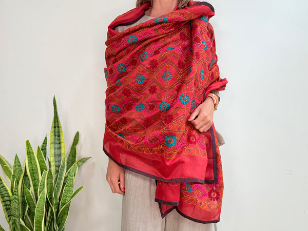 EMBROIDERY SILK SCARF 17