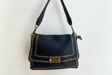 Load image into Gallery viewer, STUD WASHED LEATHER BAG BLACK
