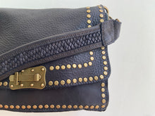 Load image into Gallery viewer, STUD WASHED LEATHER BAG BLACK
