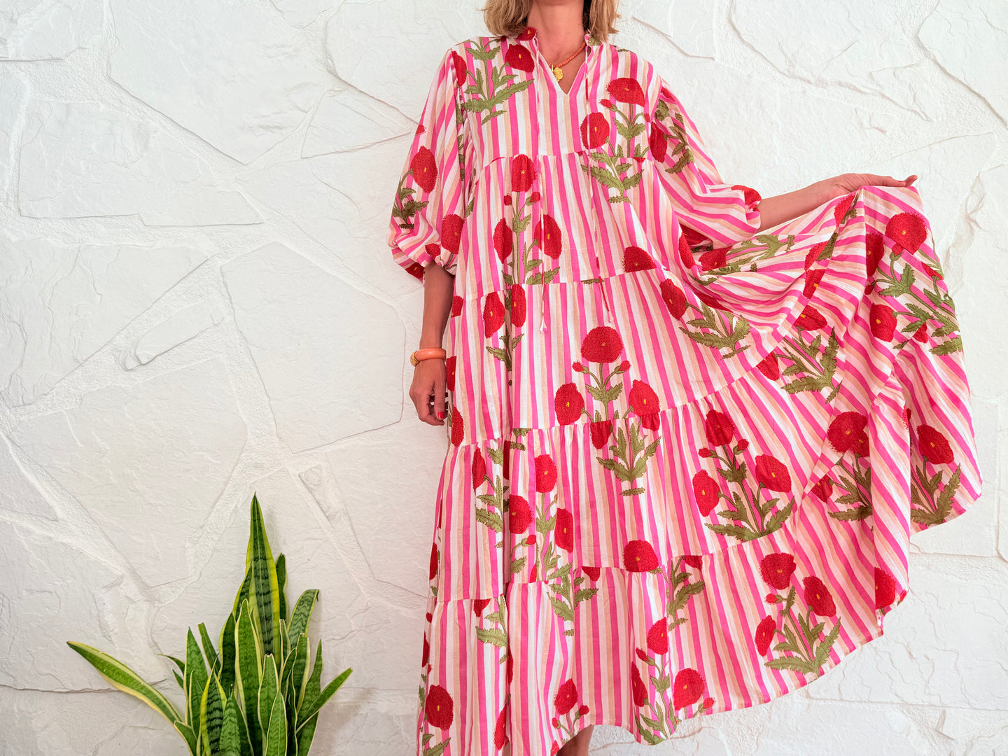 SAINT-TROPEZ – ROSA GESTREIFTES KLEID
