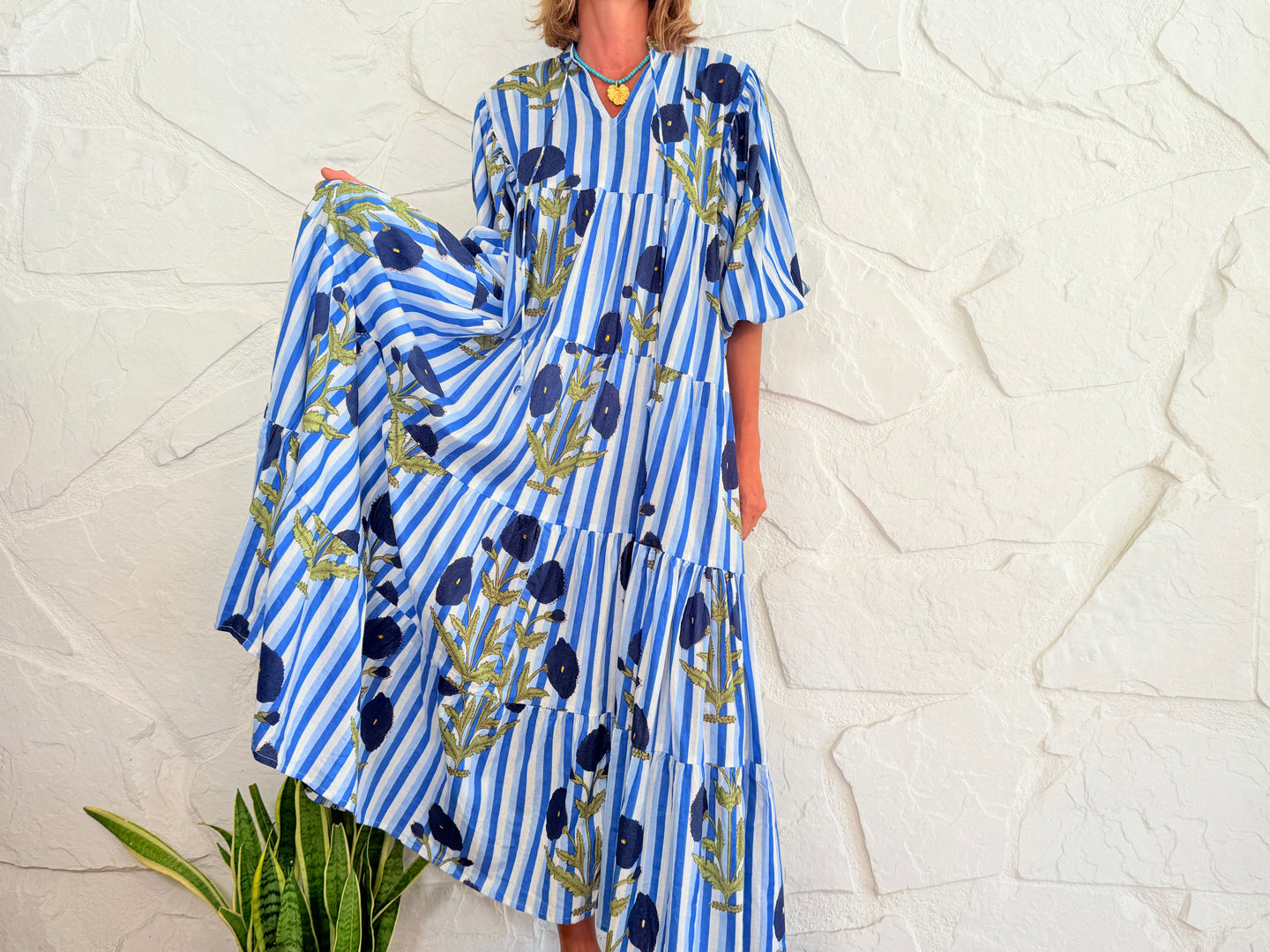 SAINT-TROPEZ – BLAUES GESTREIFTES KLEID