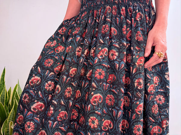 INDIGO SKIRT - BLUE FLOWERS