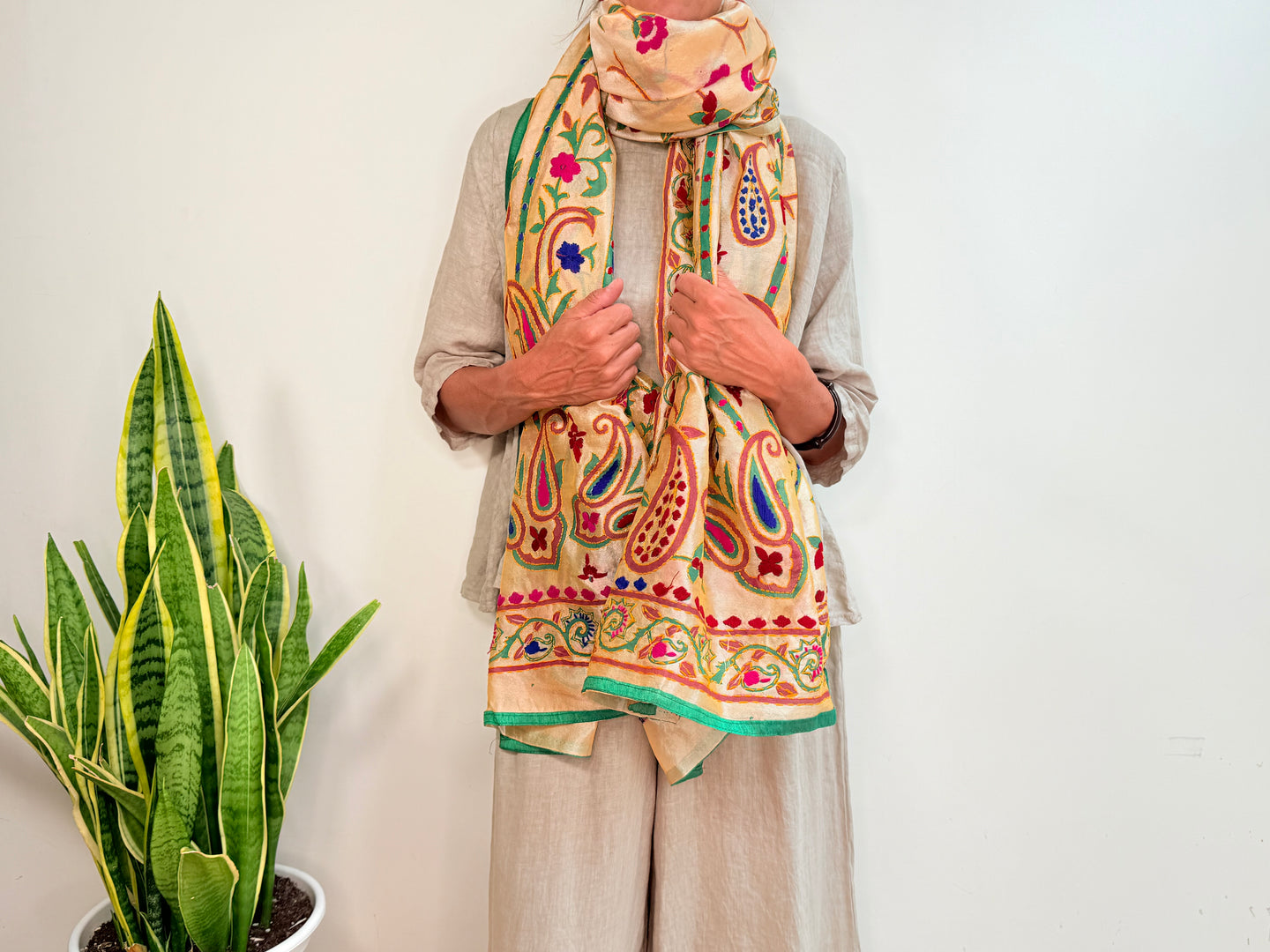 EMBROIDERY SILK SCARF 4