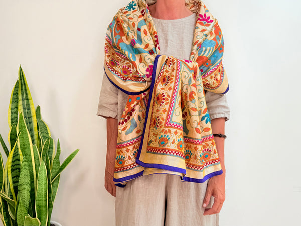 EMBROIDERY SILK SCARF 14