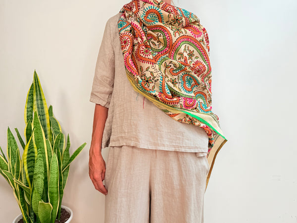 EMBROIDERY SILK SCARF 18