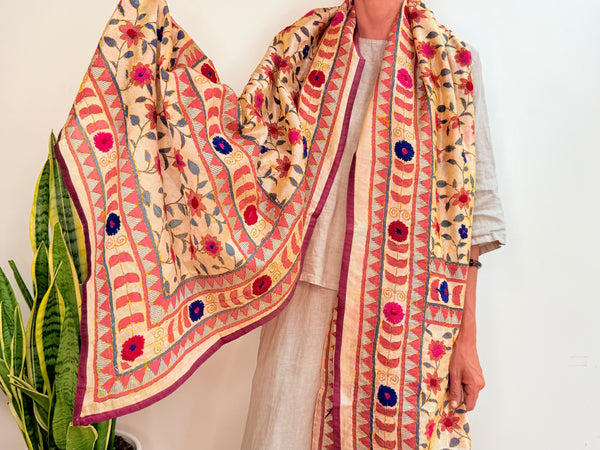 EMBROIDERY SILK SCARF 21