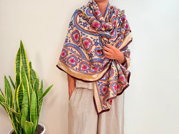 EMBROIDERY SILK SCARF 22