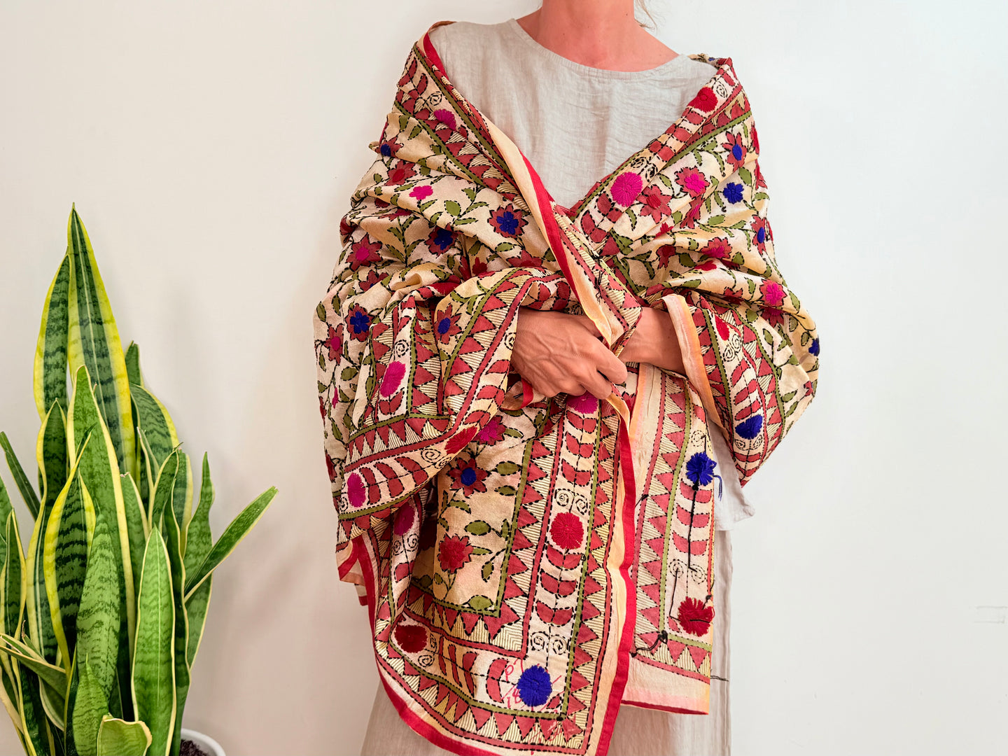 EMBROIDERY SILK SCARF 24
