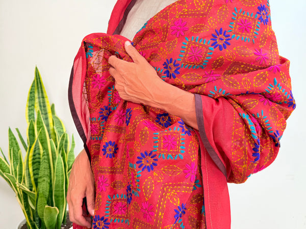 EMBROIDERY SILK SCARF 25