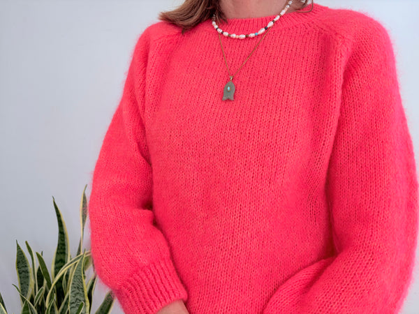 EVA MOHAIR JUMPER - PINK FLAMINGO