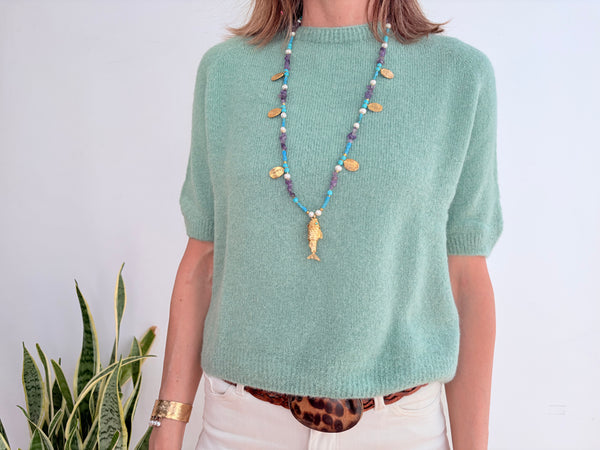 INGRID ALPACA JUMPER - TURQUOISE