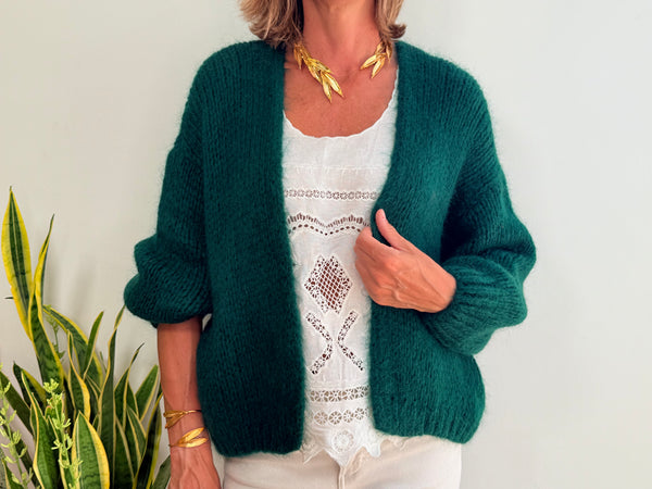 LU MOHAIR BOLERO - VERDE OSCURO