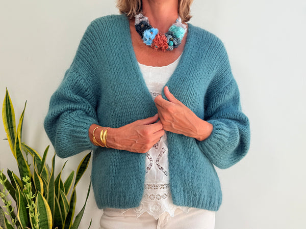 LU MOHAIR BOLERO - TURQUOISE