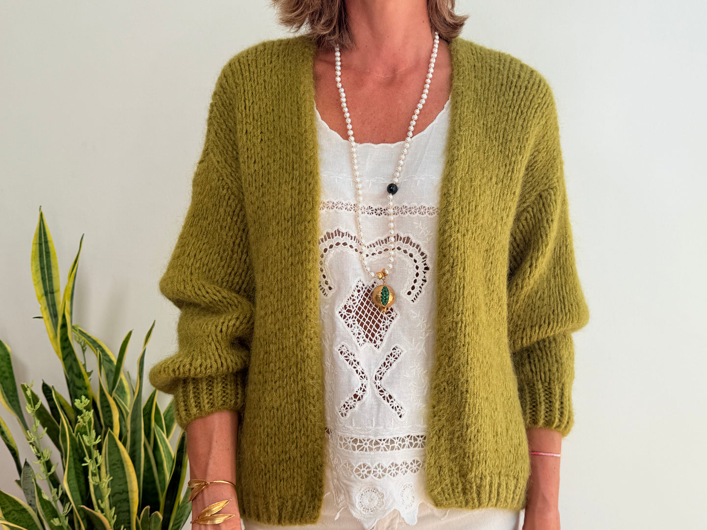 LU MOHAIR BOLERO - PISTACHO