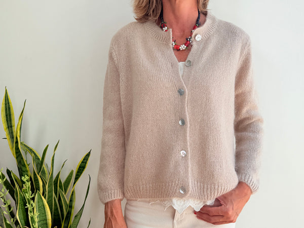 CAROLINE MOHAIR CARDIGAN - BEIGE