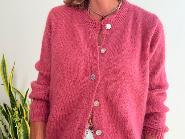CAROLINE MOHAIR CARDIGAN - PINK