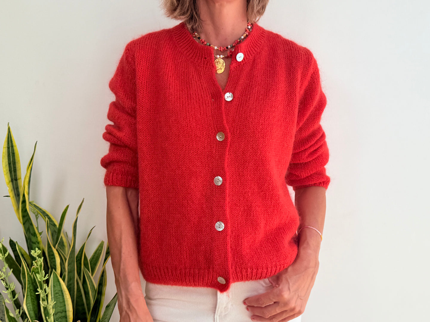 CAROLINE MOHAIR CARDIGAN - ORANGE