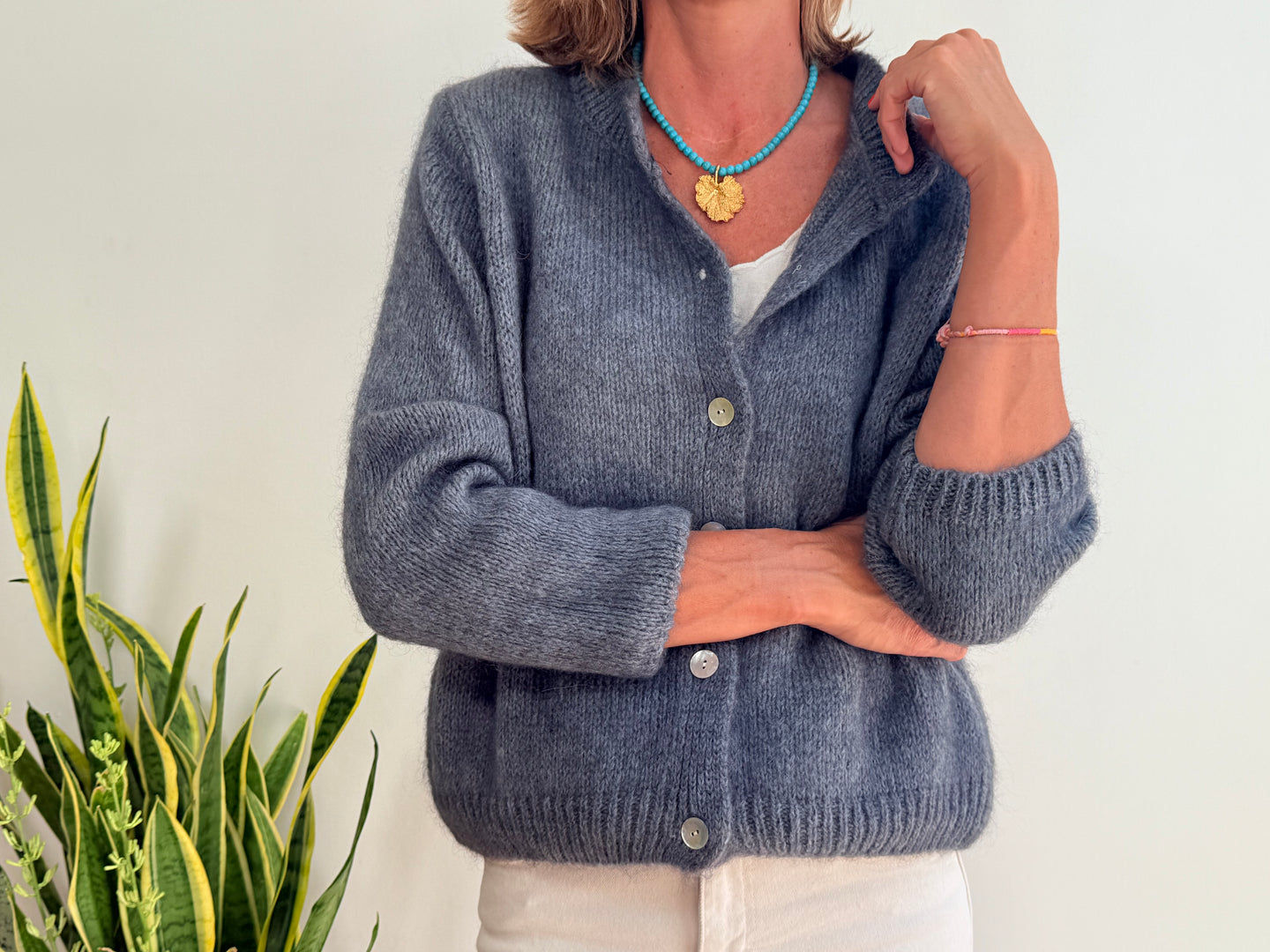 CAROLINE MOHAIR CARDIGAN - GREY