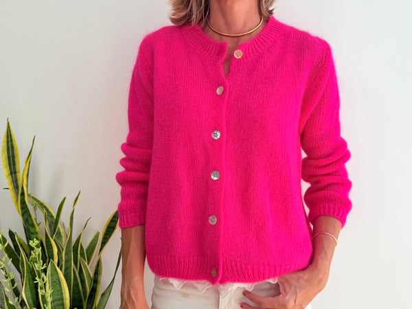 CAROLINE MOHAIR CARDIGAN - FUCSIA