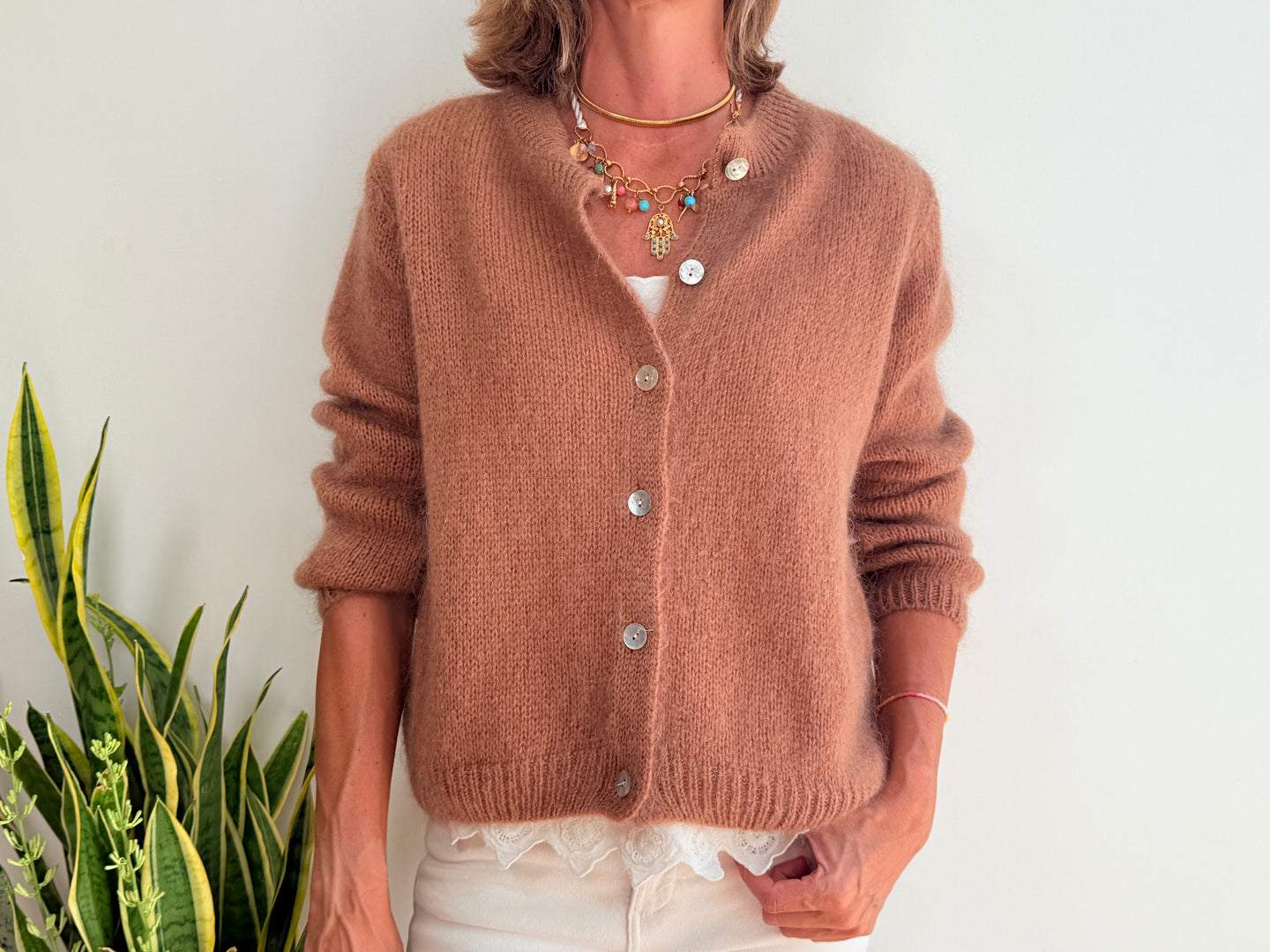CAROLINE MOHAIR CARDIGAN - CAMEL