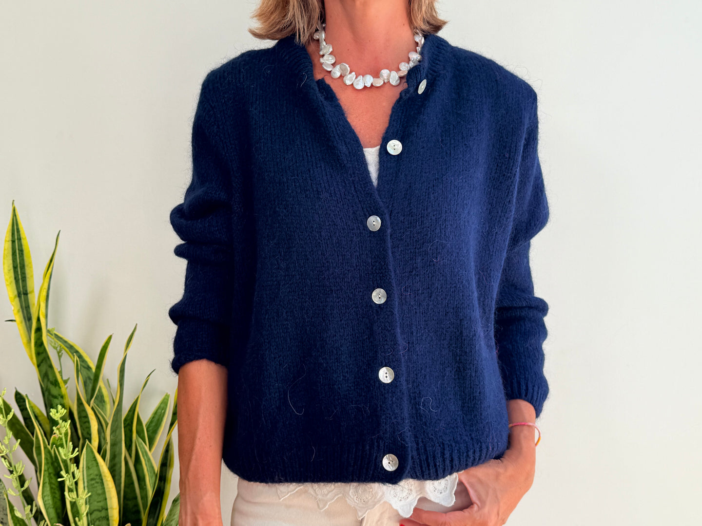 CAROLINE MOHAIR CARDIGAN - NAVY