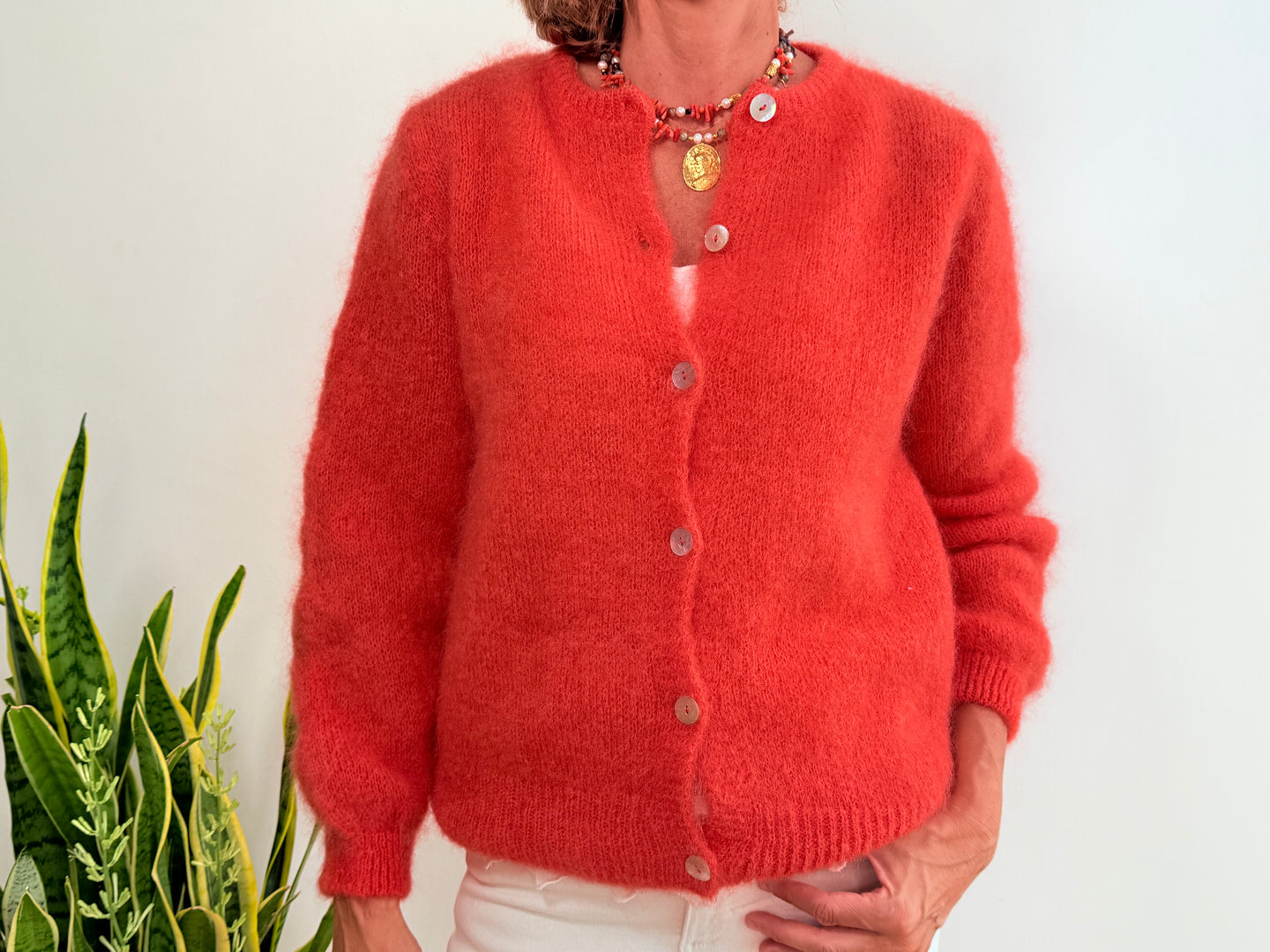 ANAÏS MOHAIR CARDIGAN - ORANGE