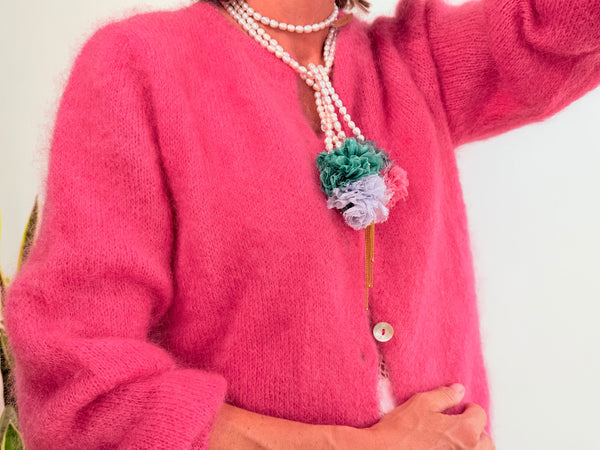 ANAÏS MOHAIR CARDIGAN - PINK