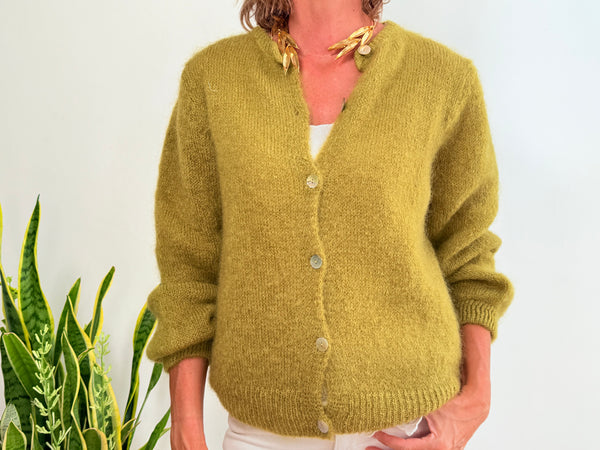 ANAÏS MOHAIR CARDIGAN - PISTACHO