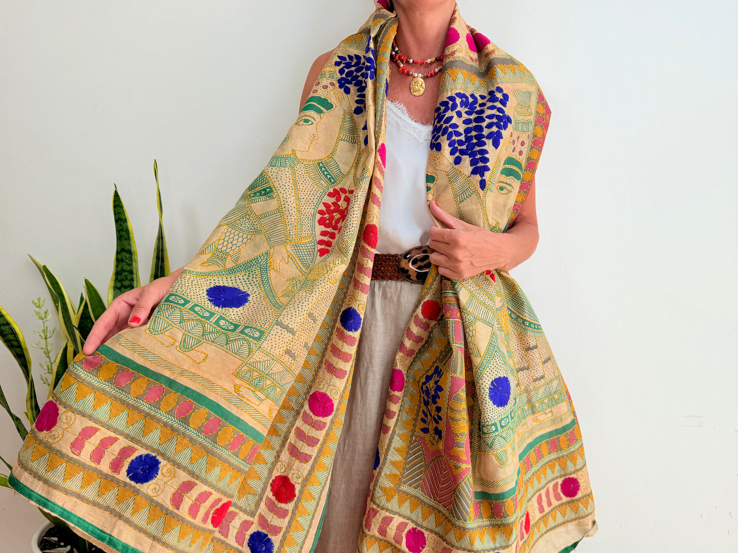 EMBROIDERY SILK SCARF 26